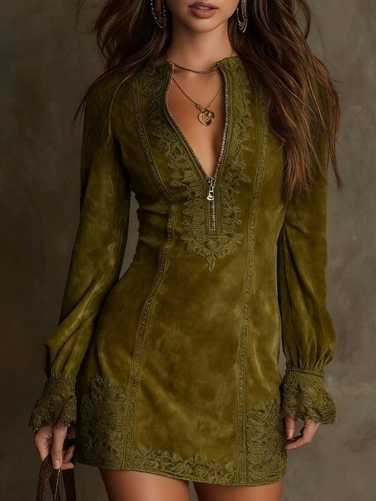 Azulena | Embroidered Zip Tunic