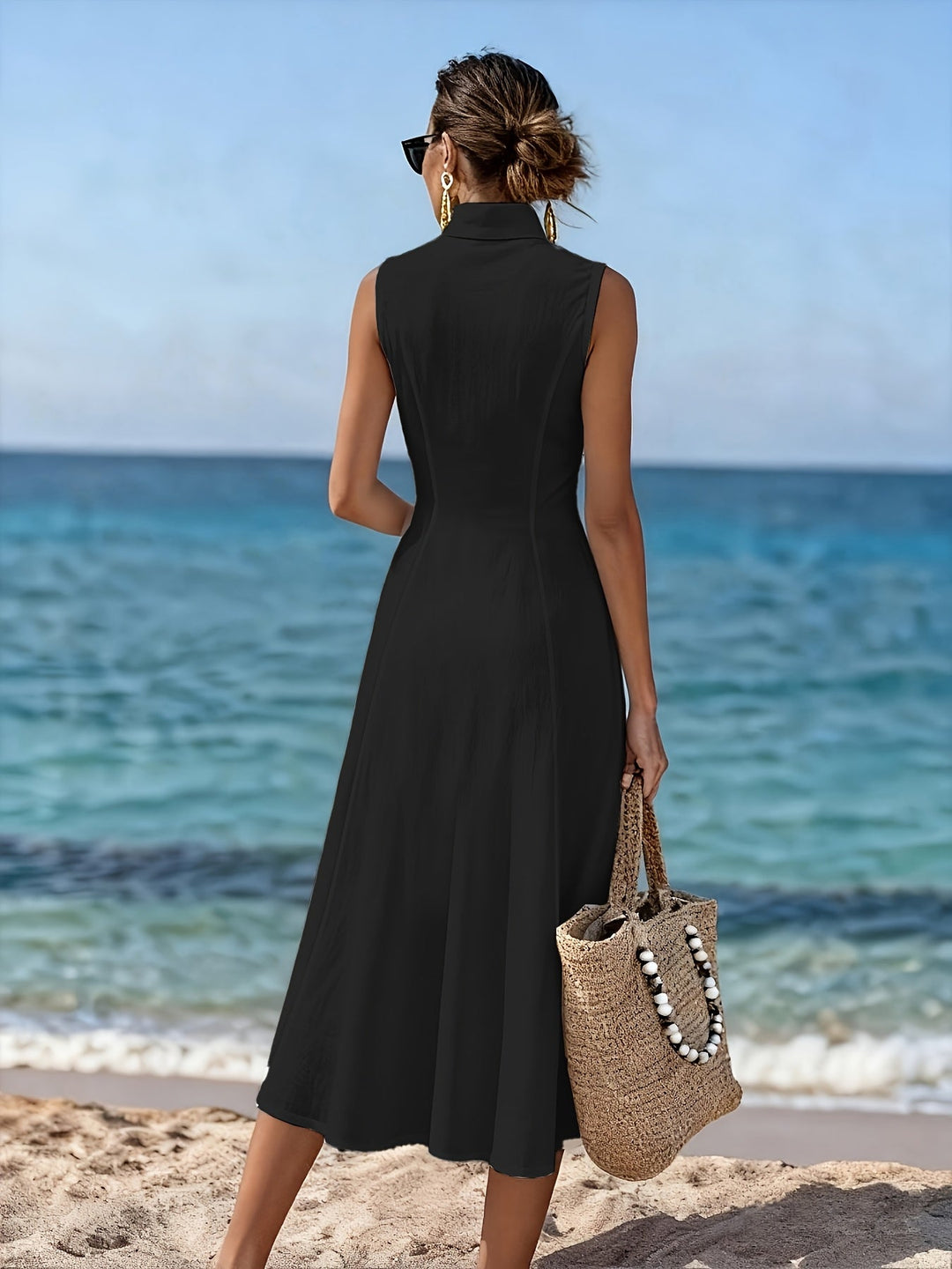 Naira | Sleeveless V-Neck Long Dress