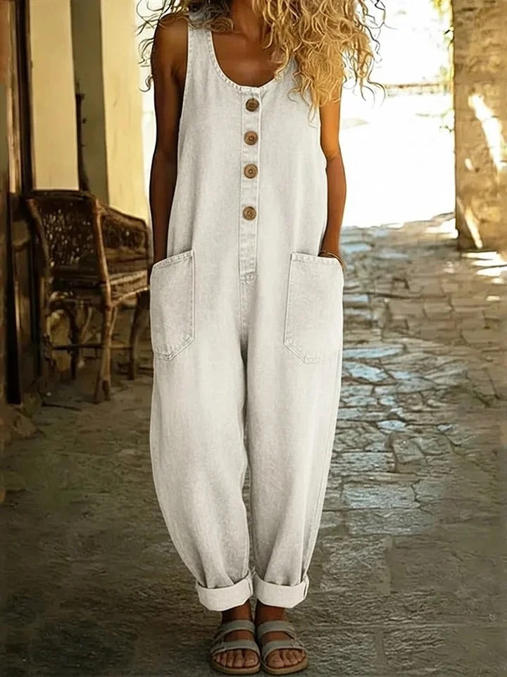 Lenna | Vintage Cotton Denim Jumpsuit