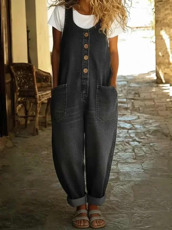 Lenna | Vintage Cotton Denim Jumpsuit