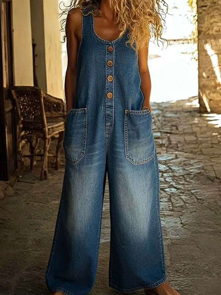 Lenna | Vintage Cotton Denim Jumpsuit