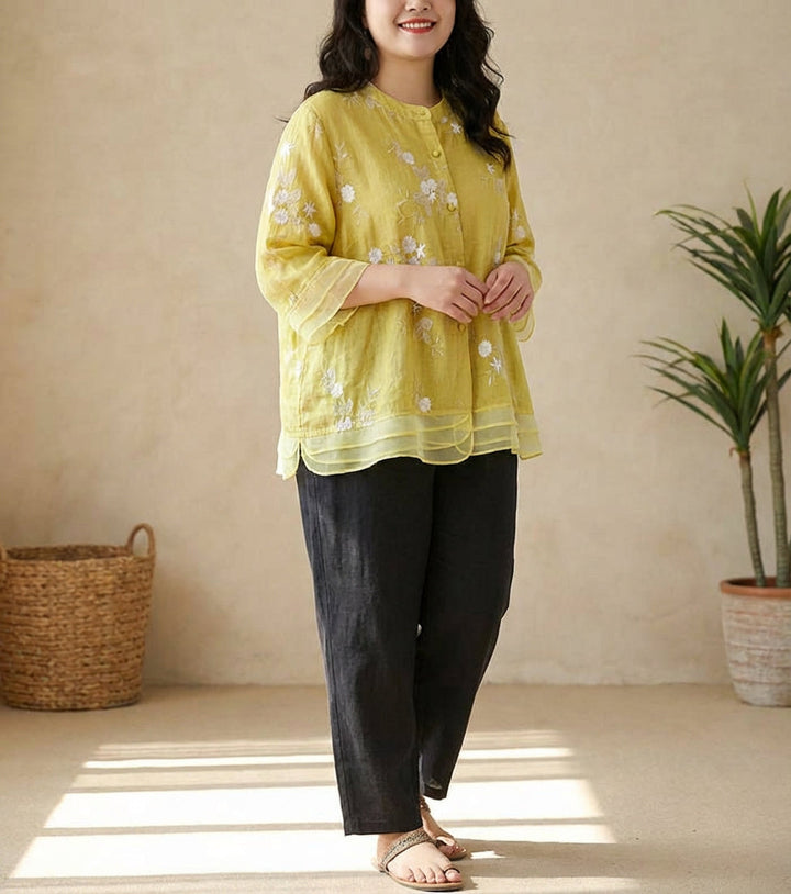 Anouk | Chic Blouse with Floral Accents